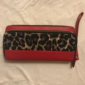 RARE Leopard Print COACH Wristlet Wallet!!